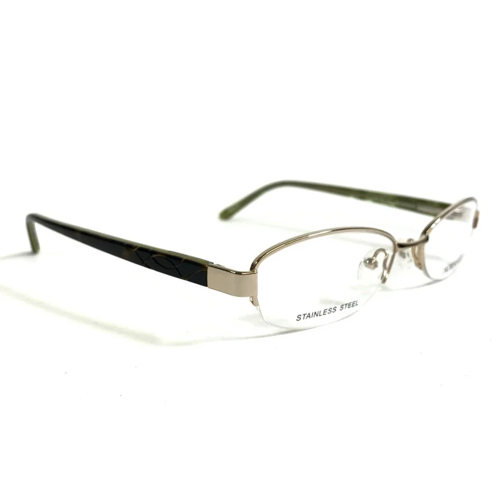 Adensco Eyeglasses Frames DENISE FJ4 Pale Gold Brown Tortoise Green 52-17-135